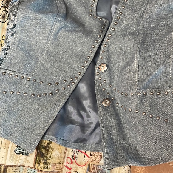 Linen / lace skirt suit - Picture 12 of 13